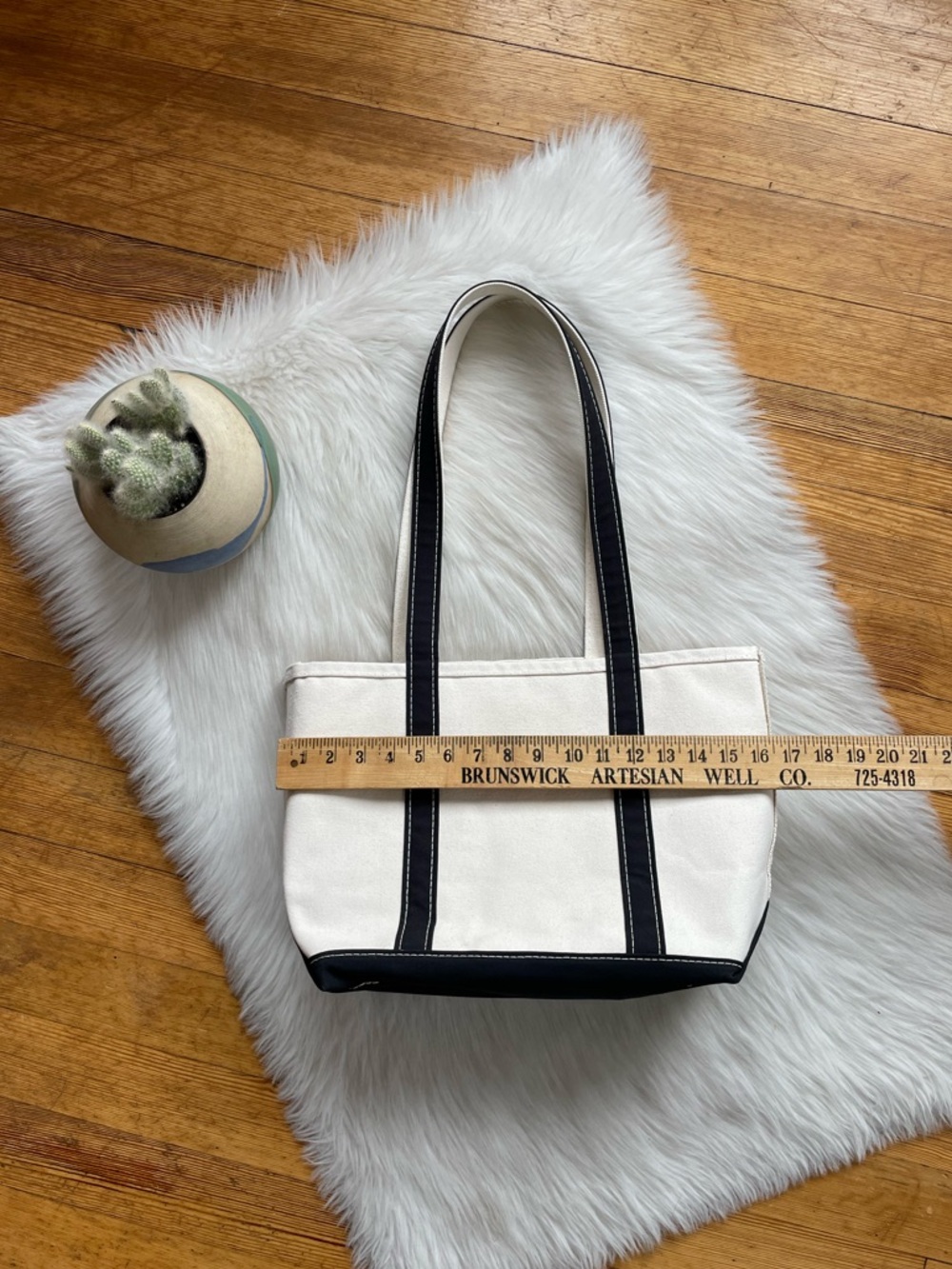 LIKE NEW L.L. Bean vintage USA made long handle boat and tote bag - Picture 6 of 12
